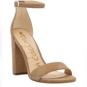 Sam Edelman Yaro Tan Ankle Strap Block Heels